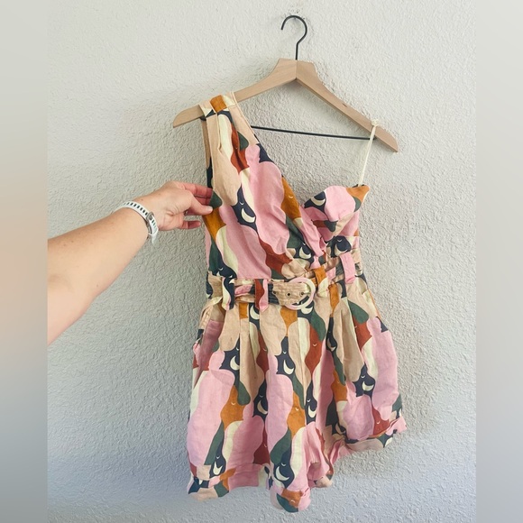 FARM Rio Abstract One-Shoulder Jumpsuit - Picture 7 of 16